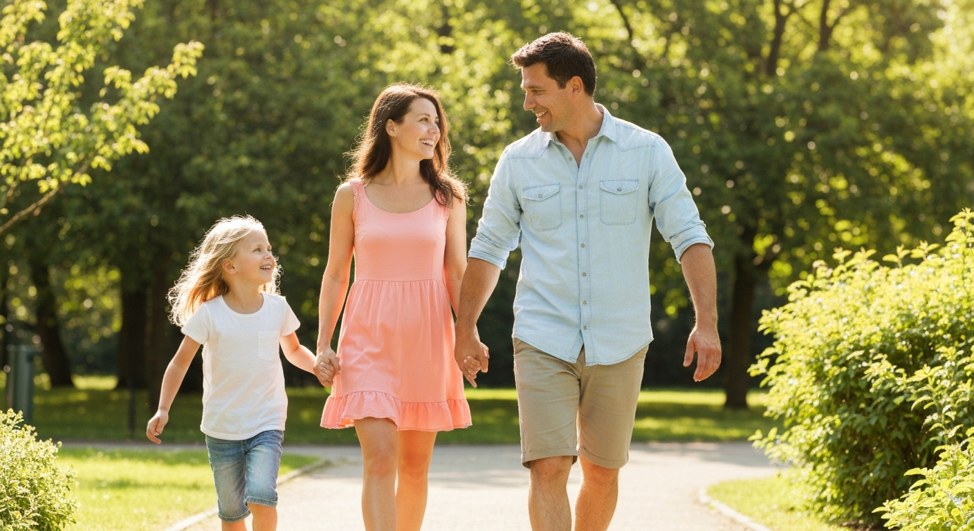 Family walking together