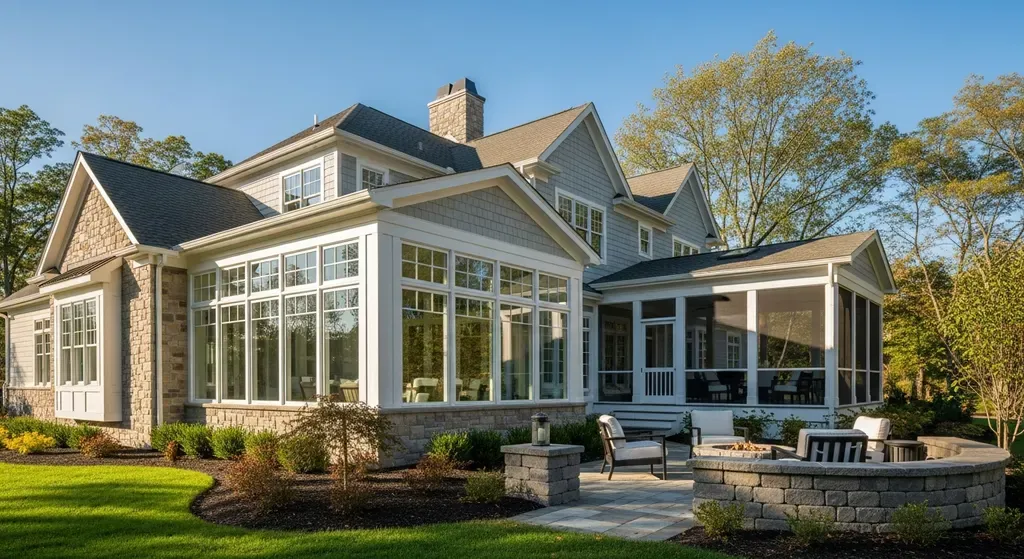 Delaware home with custom sunroom