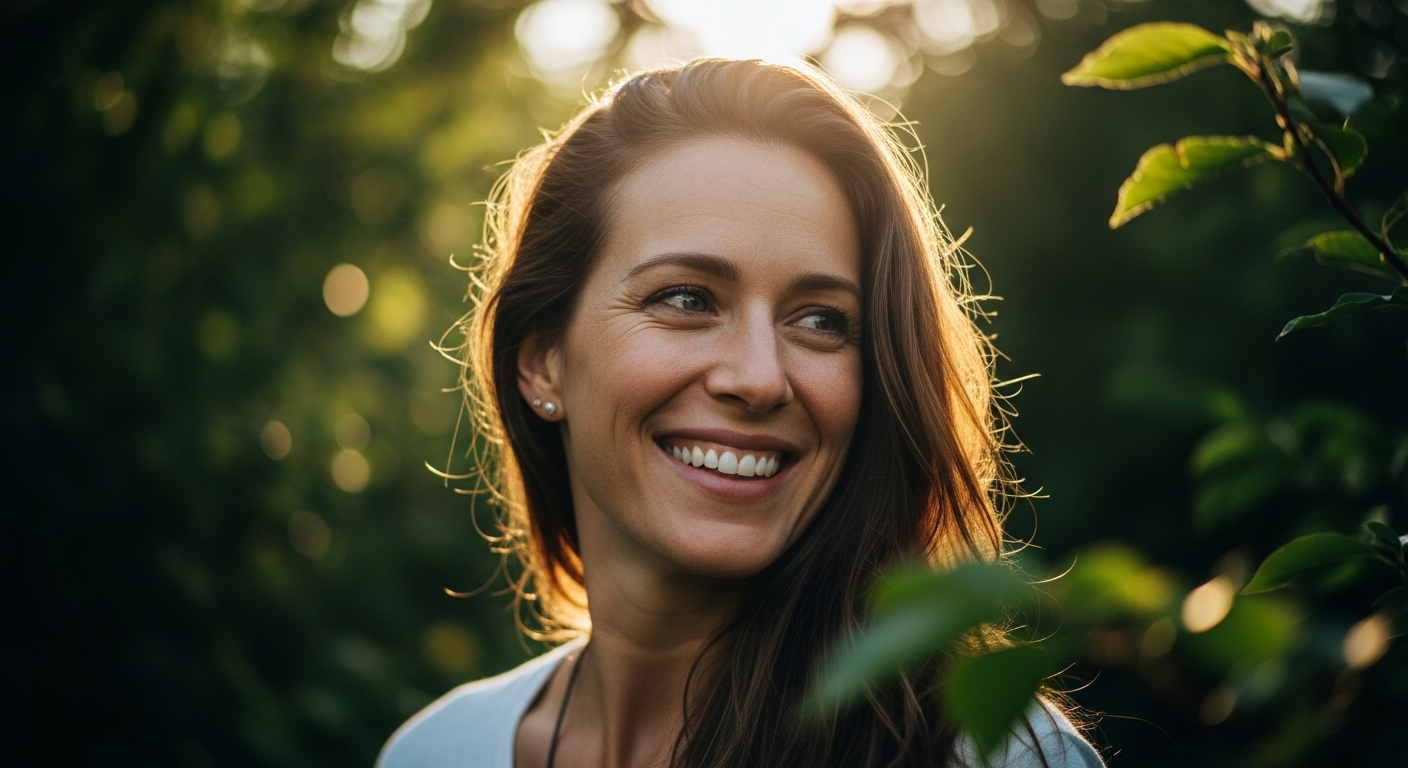 Woman smiling in nature