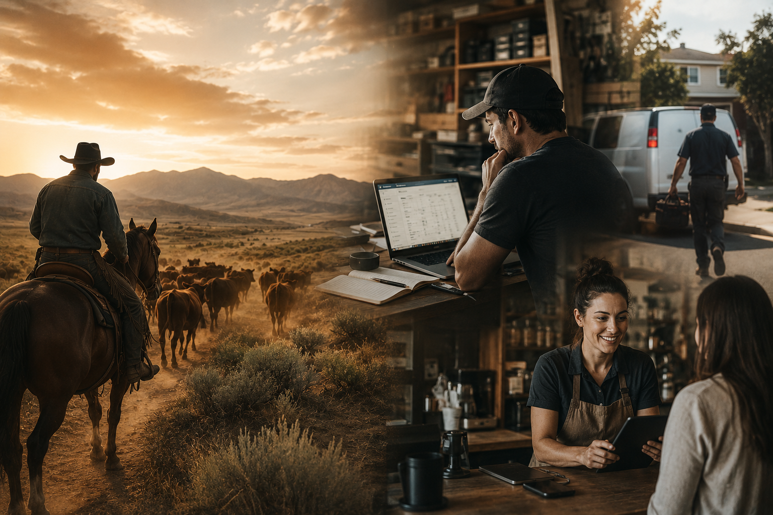 Modern business tools with subtle western heritage