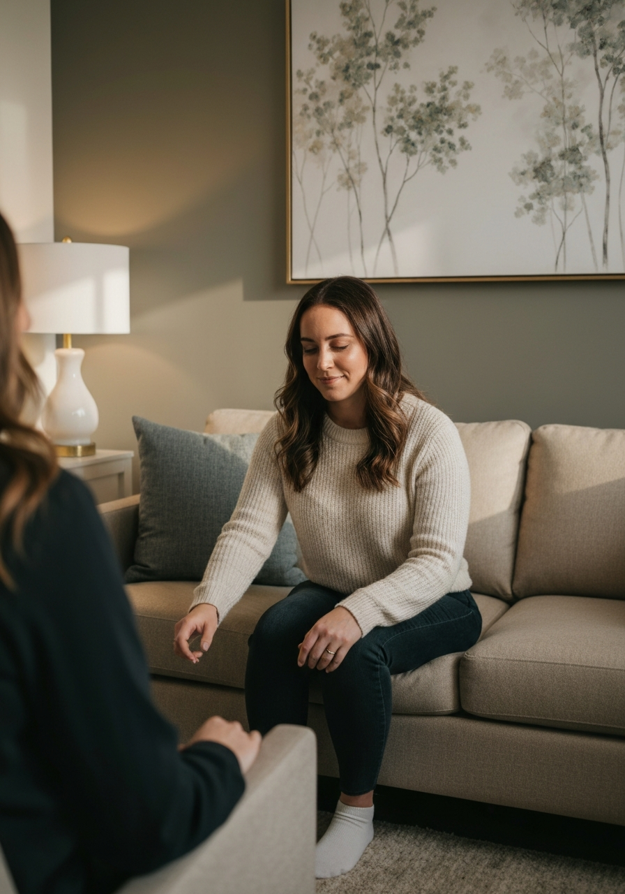 Person finding clarity and stability