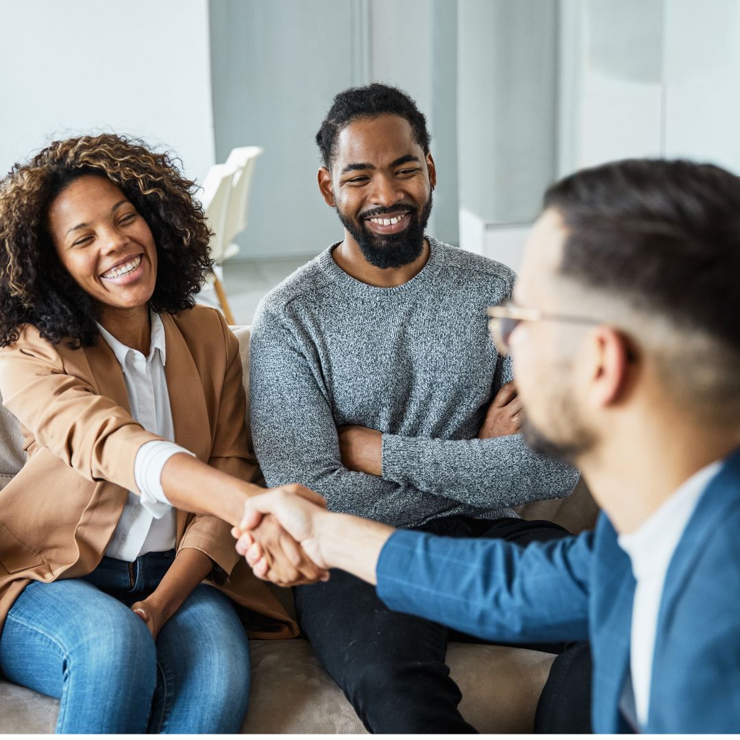 Couple in a warm, professional therapy session