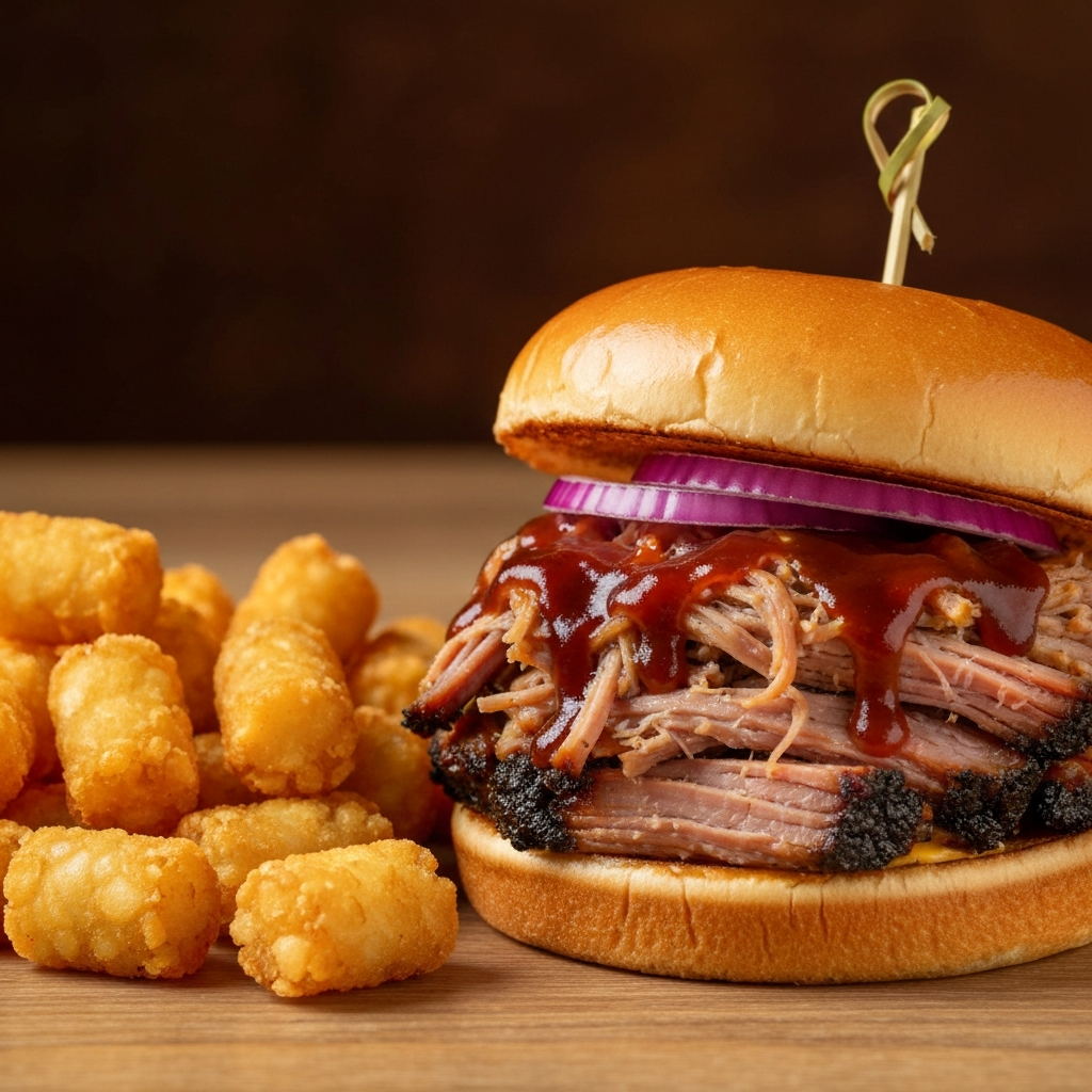 BBQ Pulled Pork w/ Tater Tots