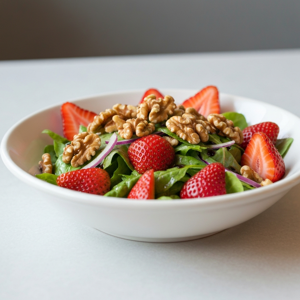 Strawberry Walnut Balsamic Salad