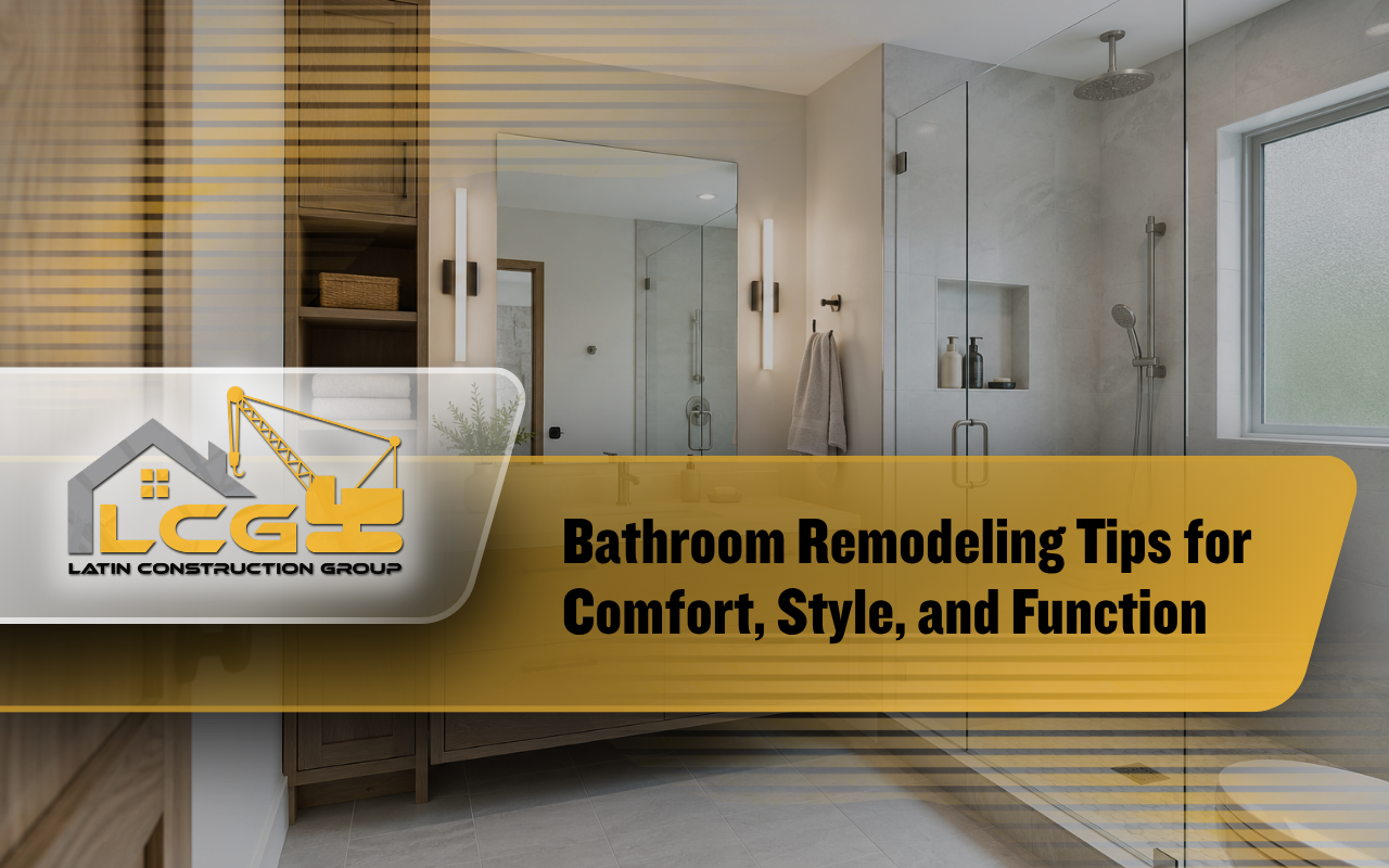 Bathroom remodeling layout with practical storage and modern fixtures