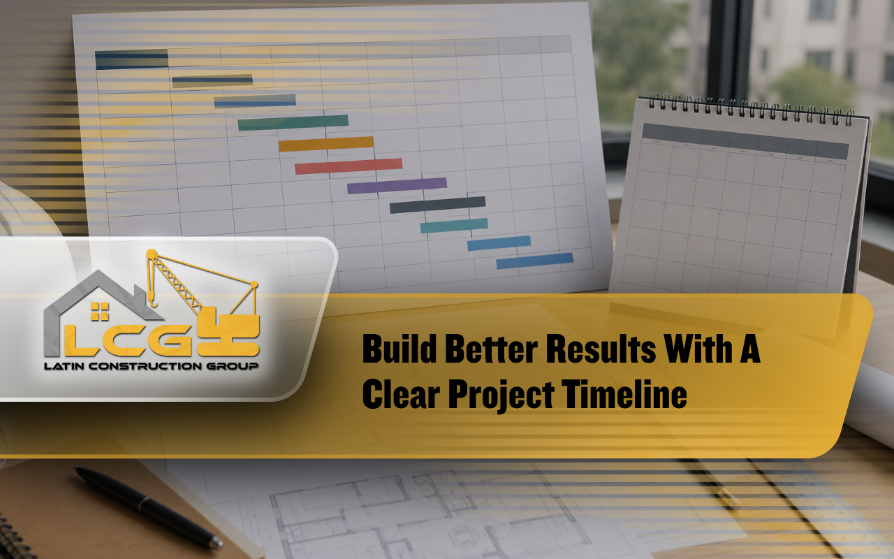 Project timeline used for organized construction planning