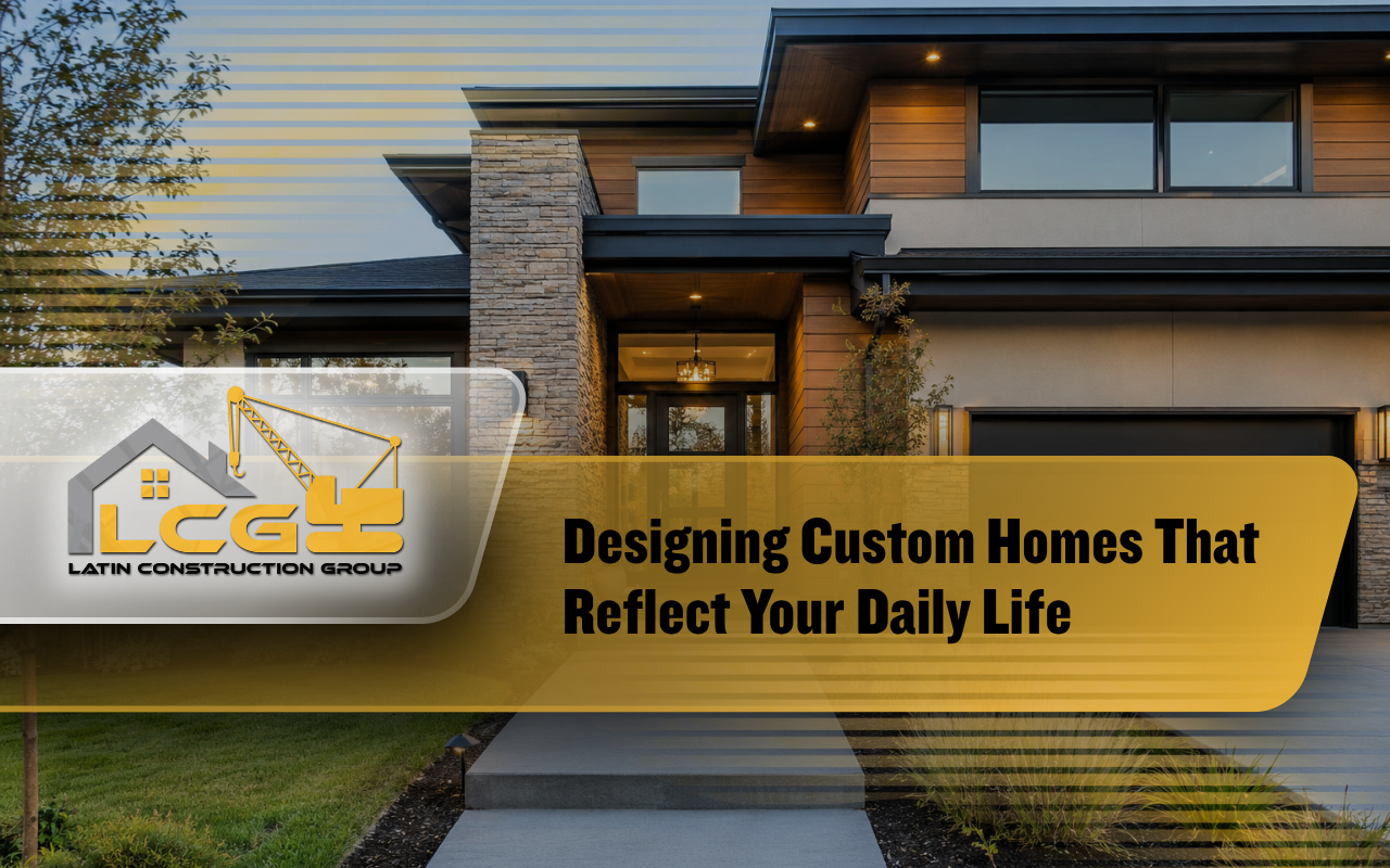 Custom homes with a modern exterior and welcoming entrance