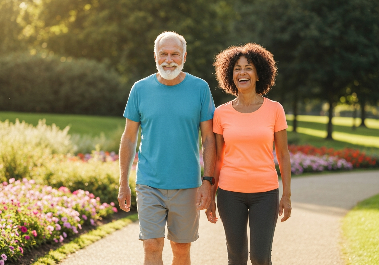 Healthy older patient with doctor