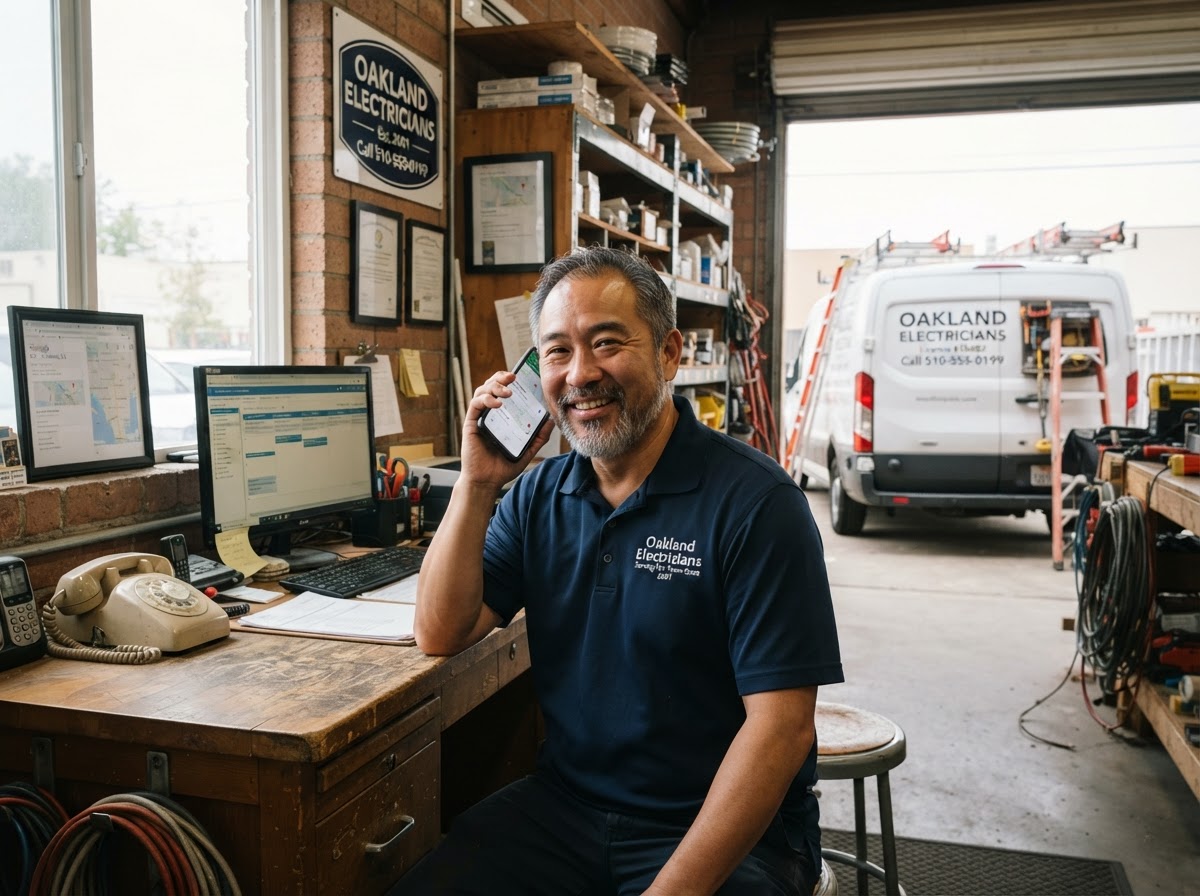 map-pack-call-conversion-shop-owner-oakland-2525-oliver-ave Oakland shop owner answering call from Google Business Profile map pack listing