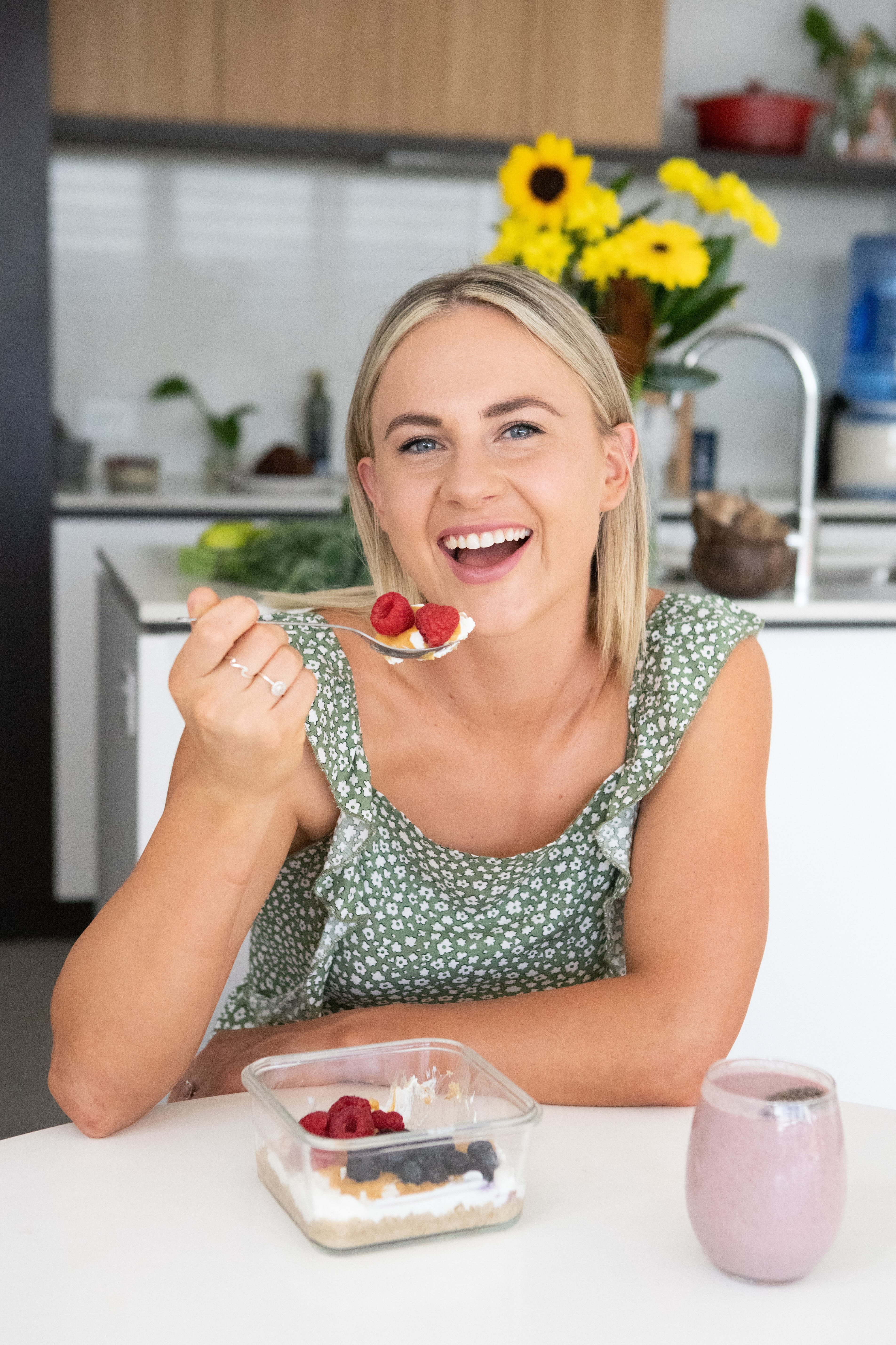 Holly eating overnight Weet-Bix