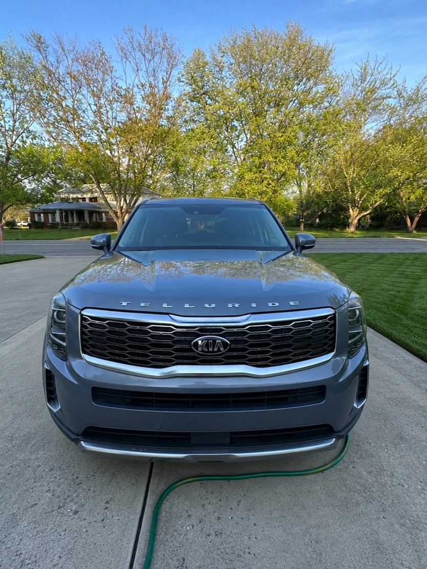 Kia Telluride shining after a full exterior detail