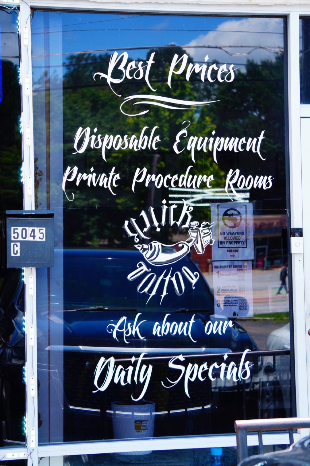 Inside Official Ink tattoo and piercing studio