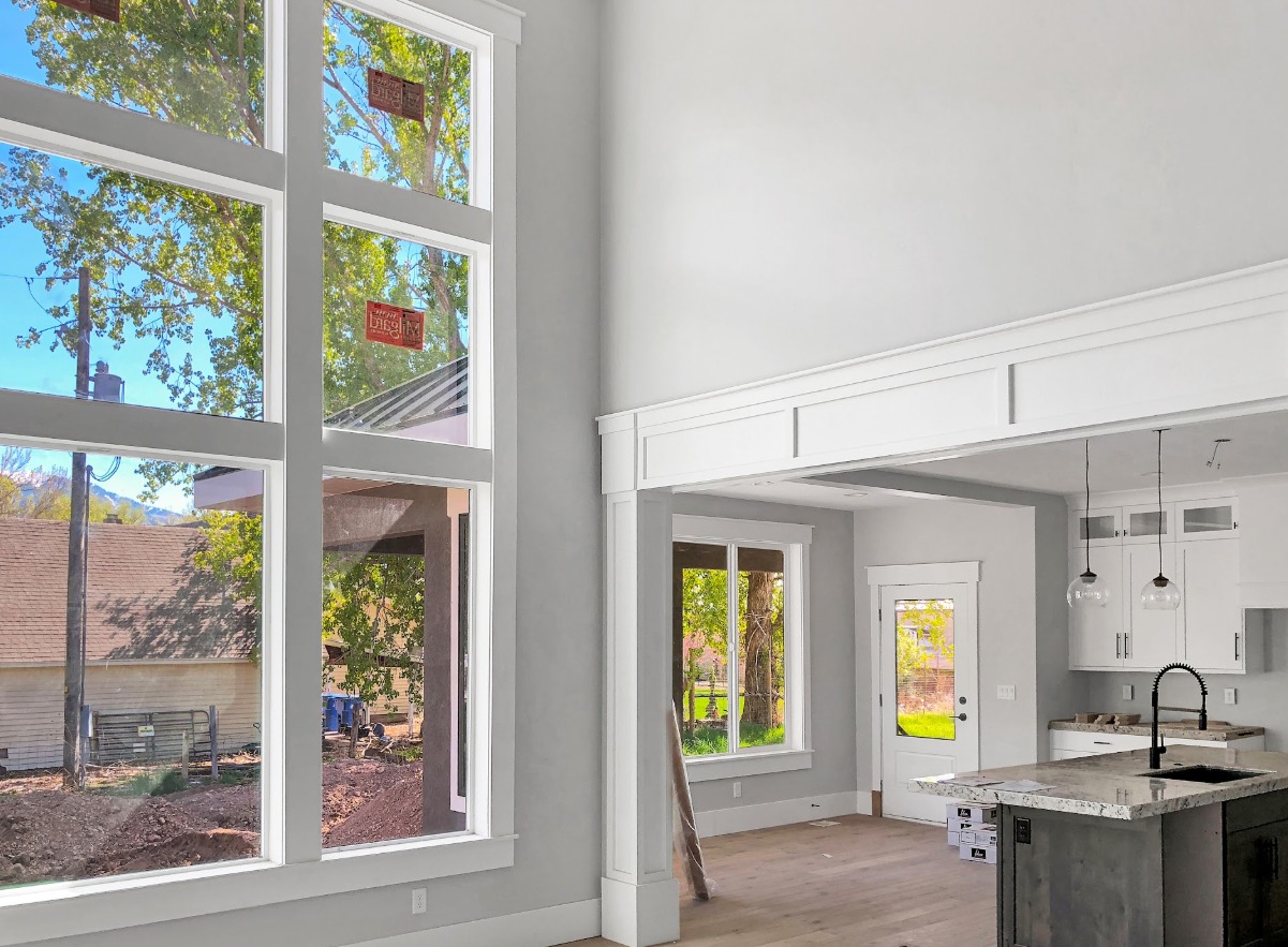 Large window casing and interior trim