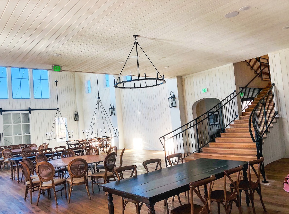 Large dining hall custom woodwork and trim
