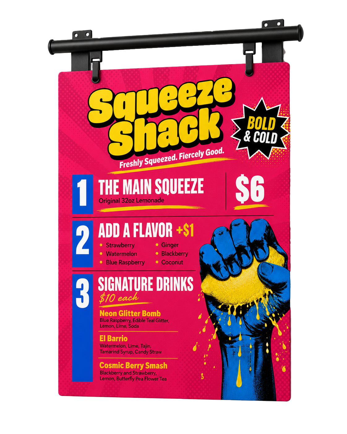 Squeeze Shack Menu Poster