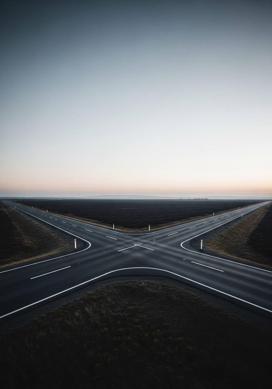 A realistic, premium crossroads