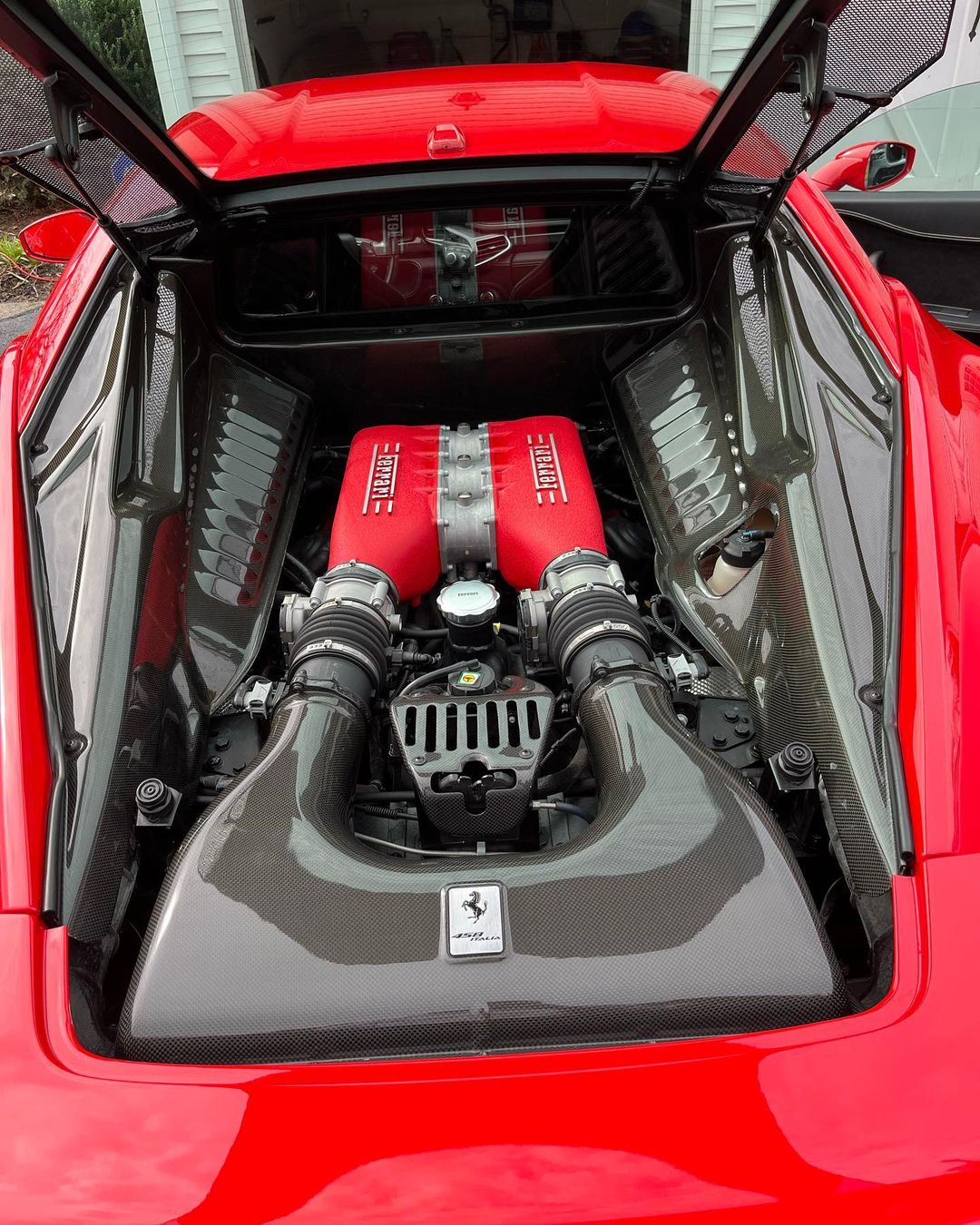 Ferrari 458 Engine Bay Detailing Carbon Fiber South Jersey