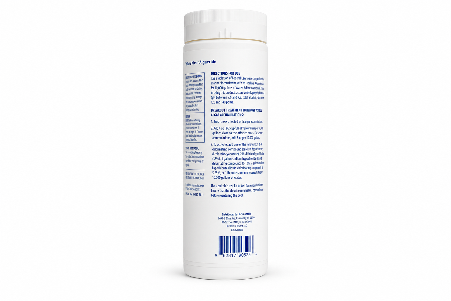 SeaKlear Yellow Klear Algaecide 2 LBS 2