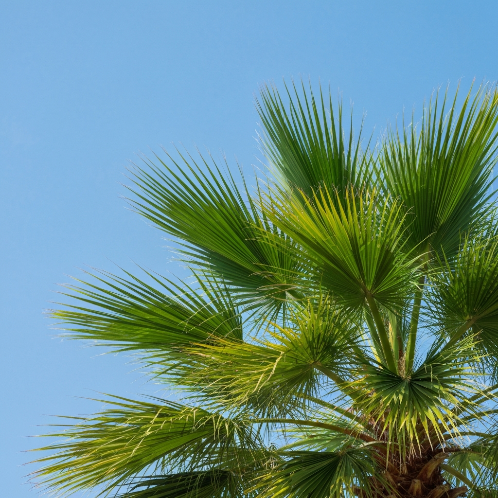 Healthy palm tree thriving due to proper fertilization and soil care