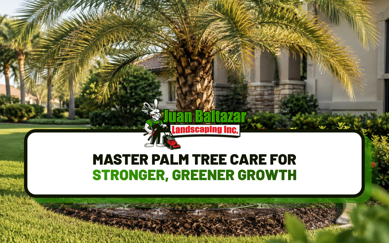 Palm tree care with proper deep watering for healthy growth