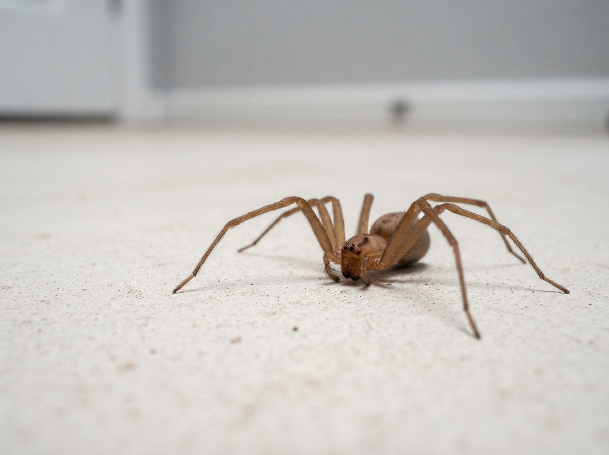 Brown recluse spider on clean surface