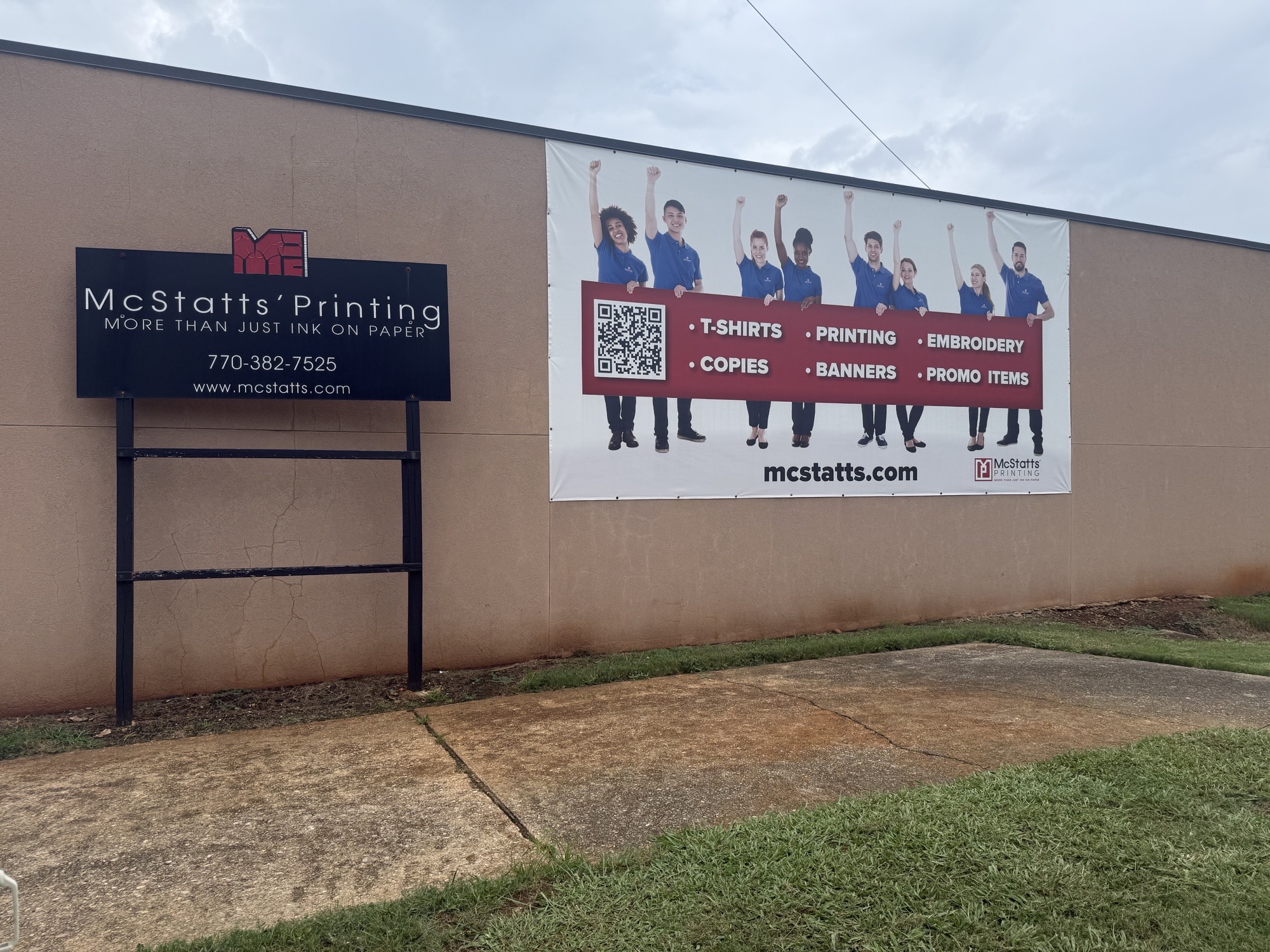 McStatts' Printing building side banner