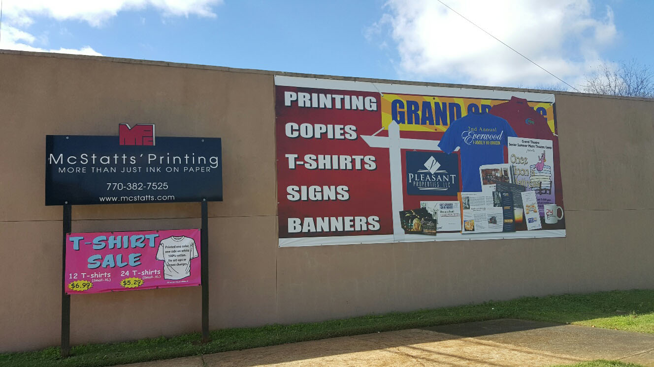 McStatts' Printing building side banner