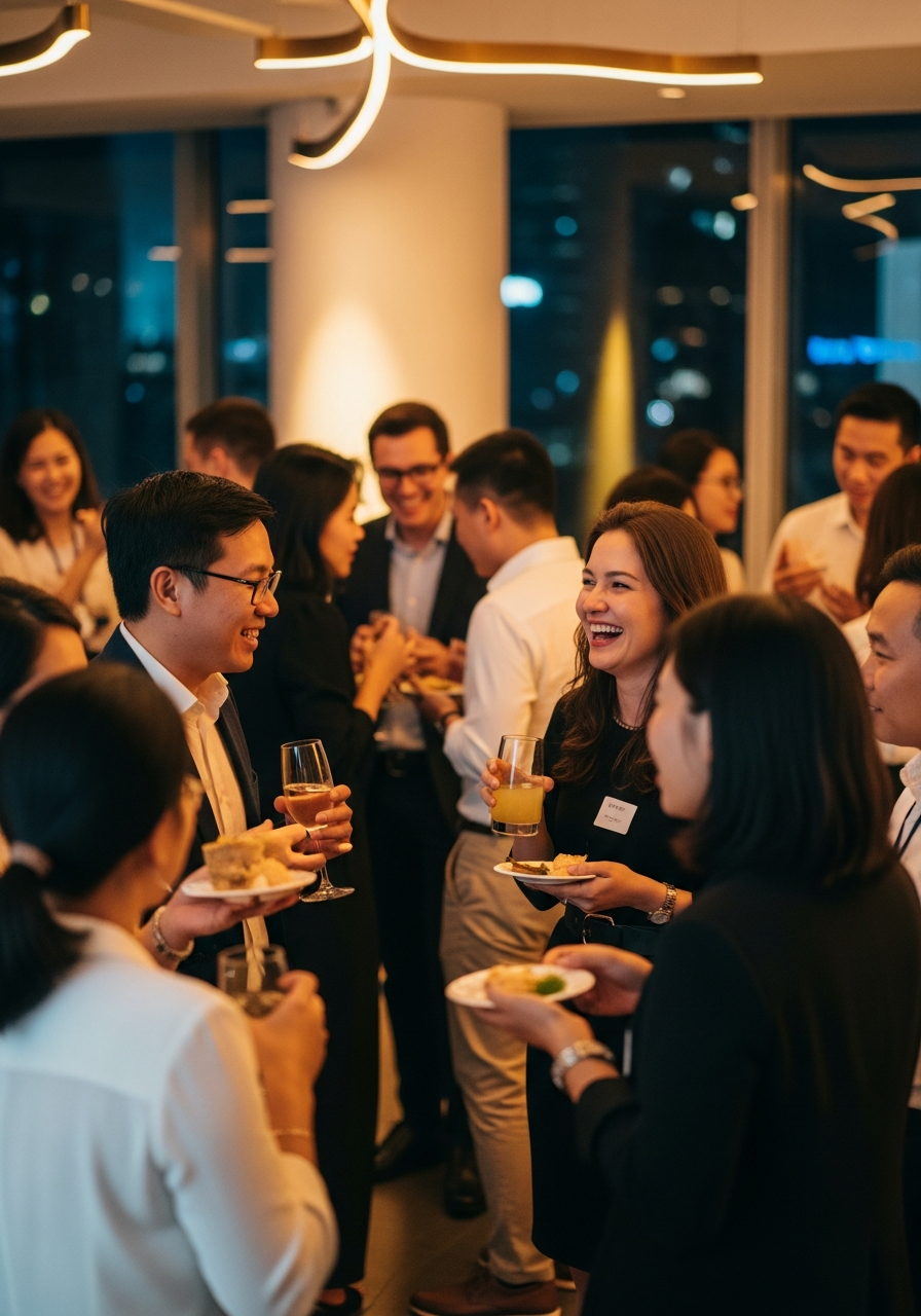 Vietnamese professionals and expats networking in Saigon