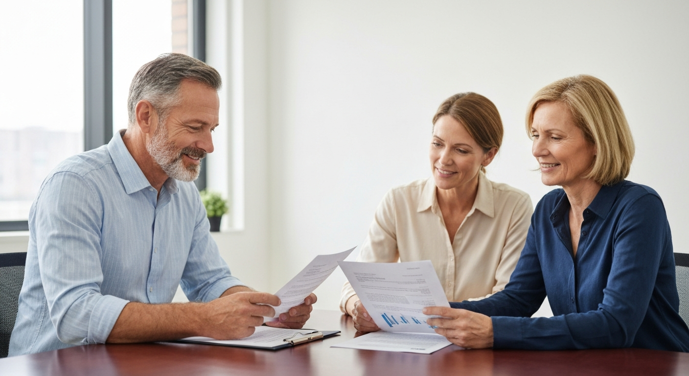 Financial advisor with clients