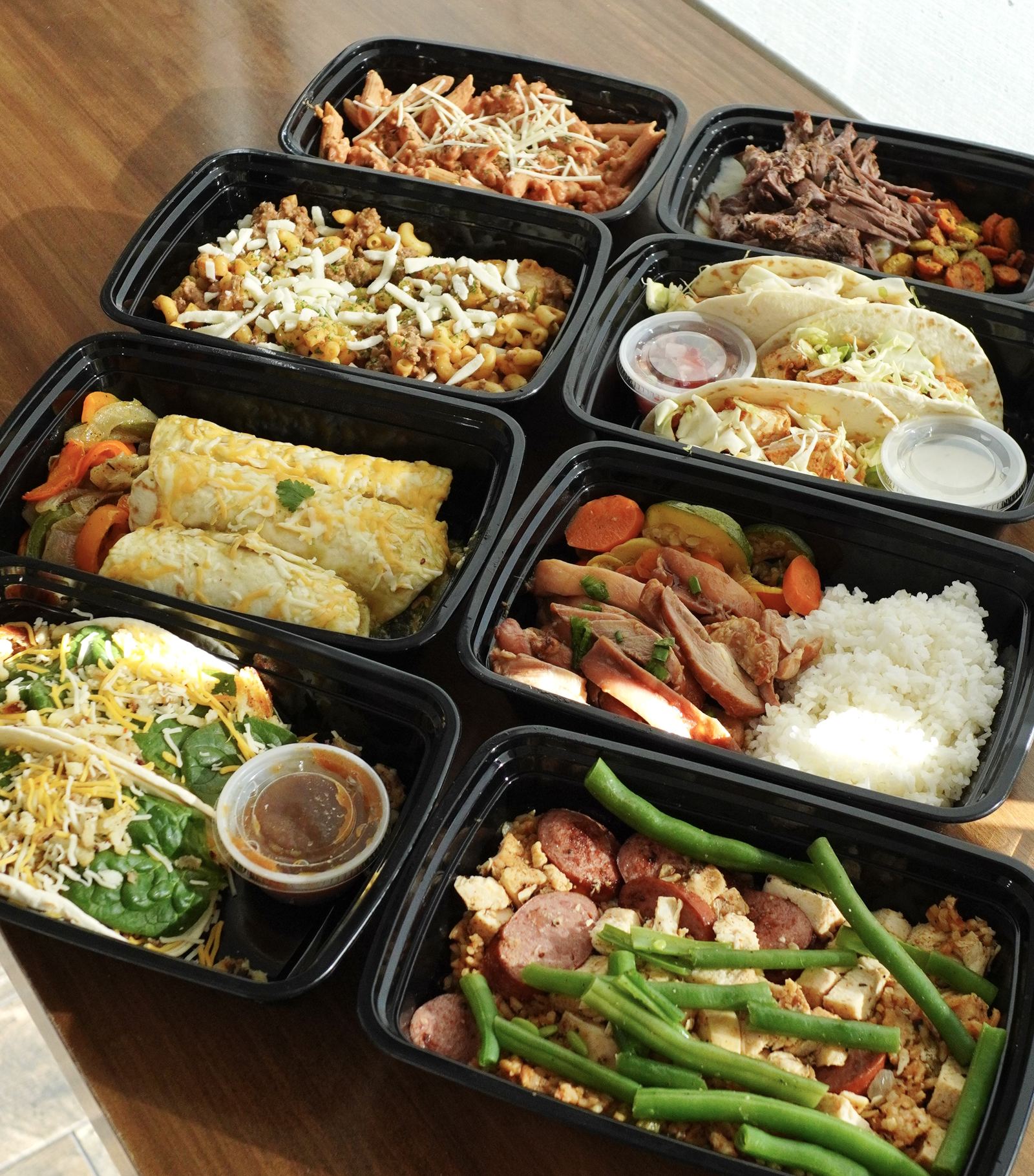 End Goal Meal Prep containers with fresh meals prepared in Las Vegas