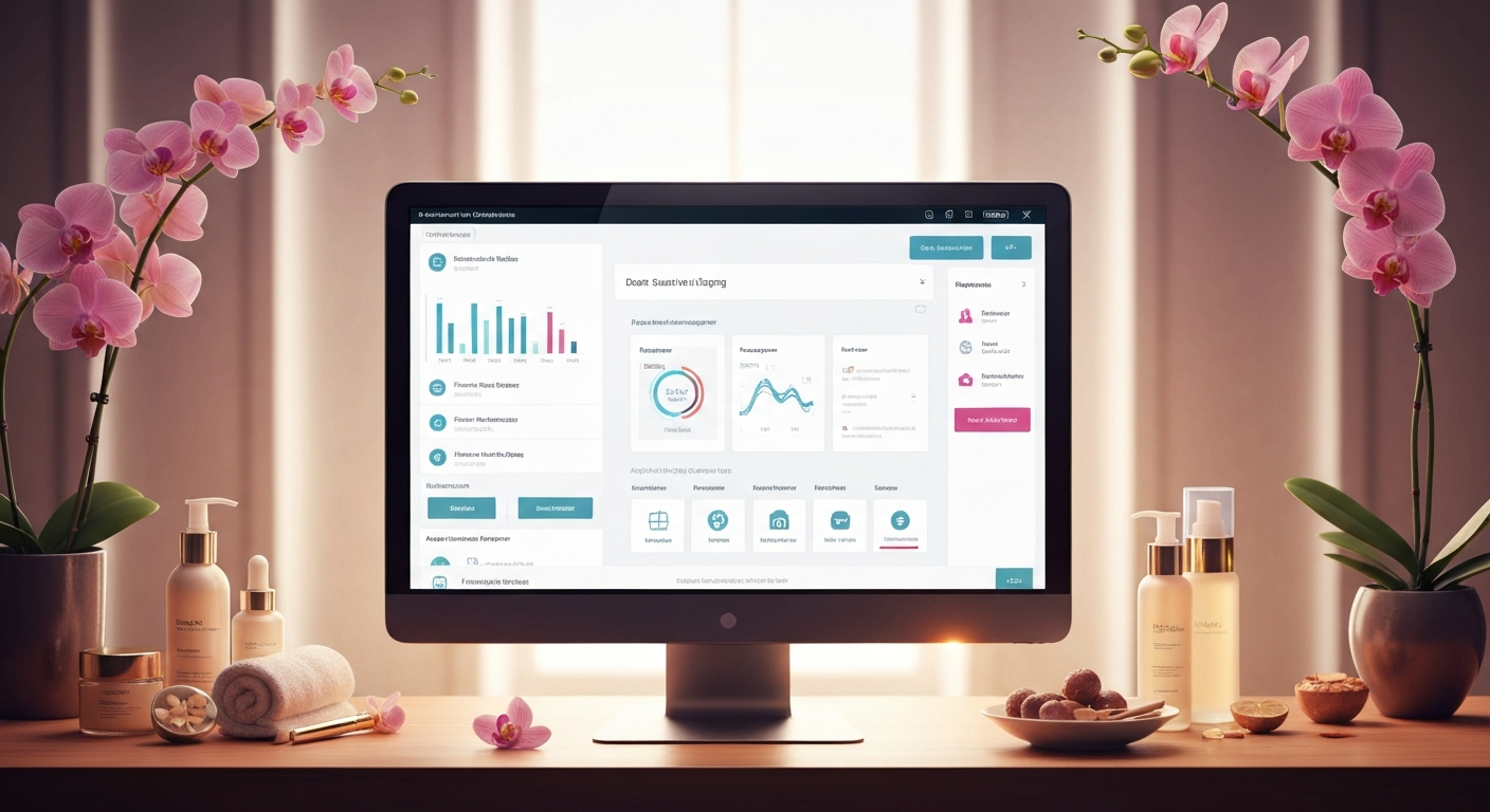 Ideazic AI beauty salon and spa dashboard showing automated appointments, customer profiles, and service workflows