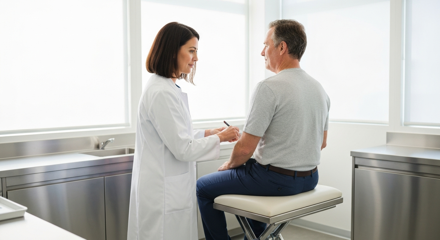 Medical professional helping a patient