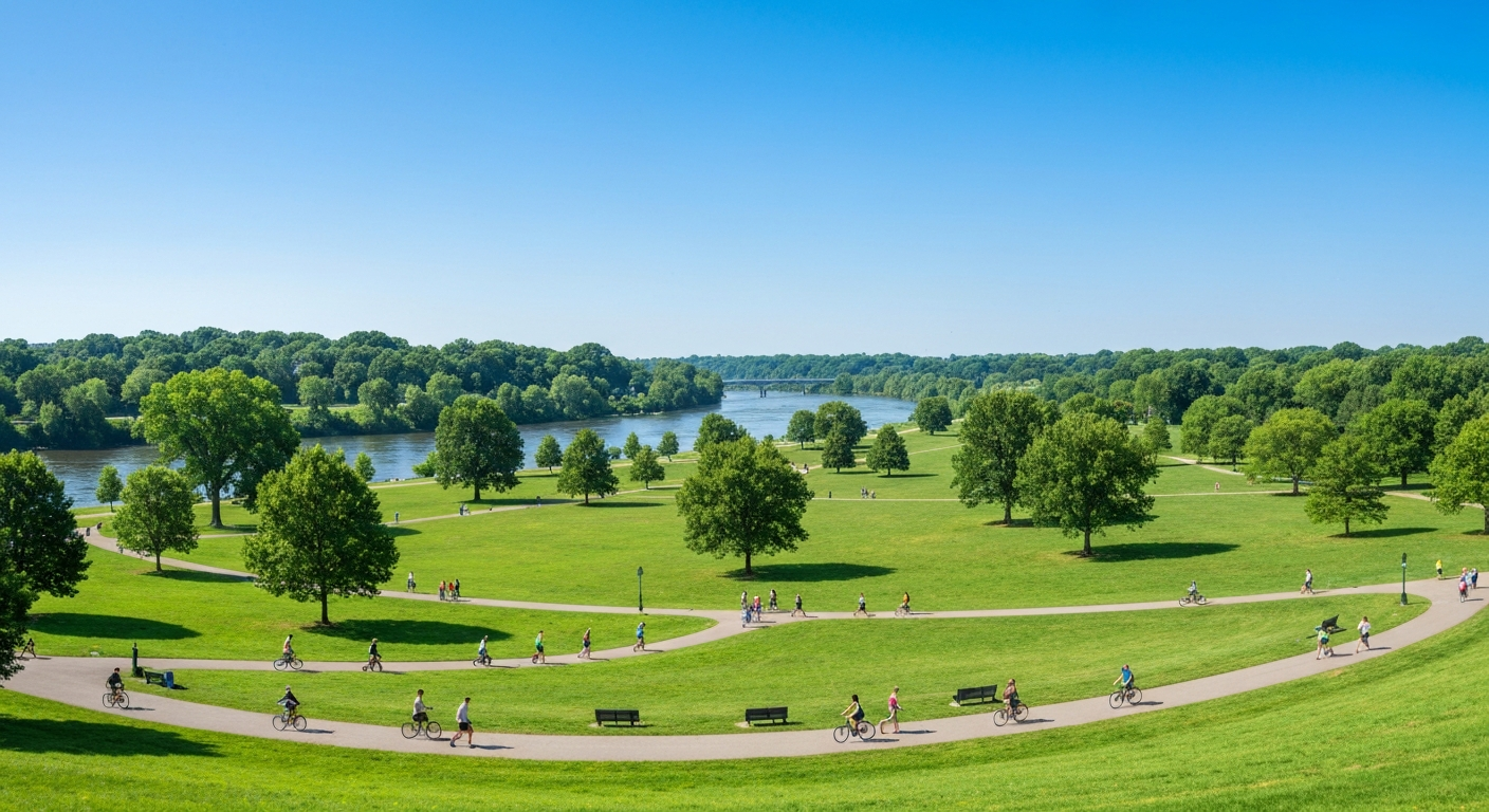 Fairmount Park Philadelphia jogging cycling green space