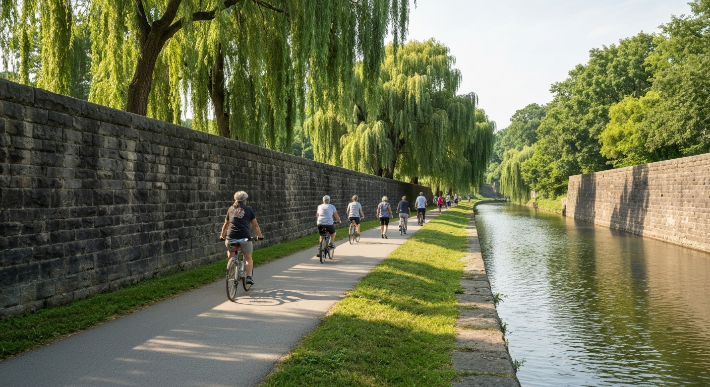 Manayunk Canal Towpath cycling walking Philadelphia