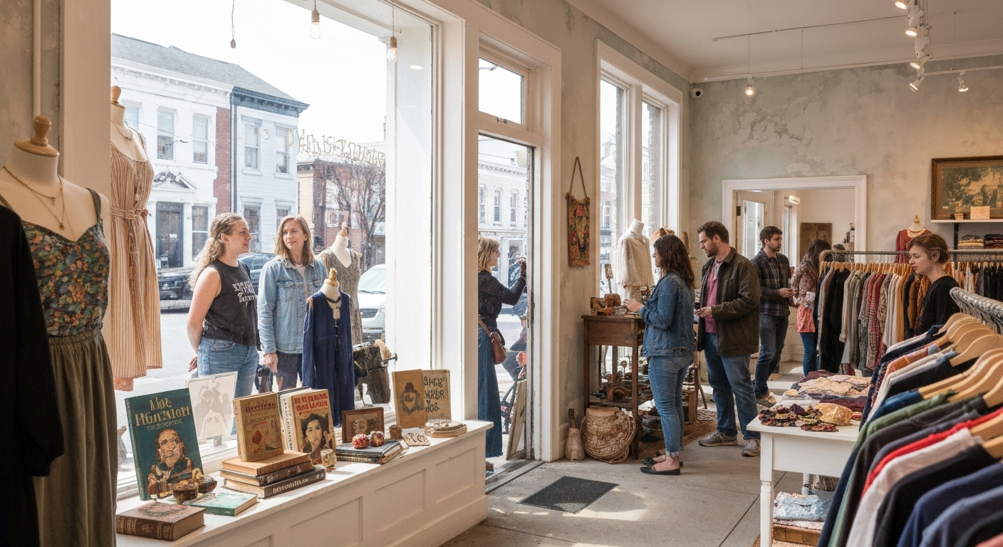 Boutiques shopping Main Street Manayunk Philadelphia