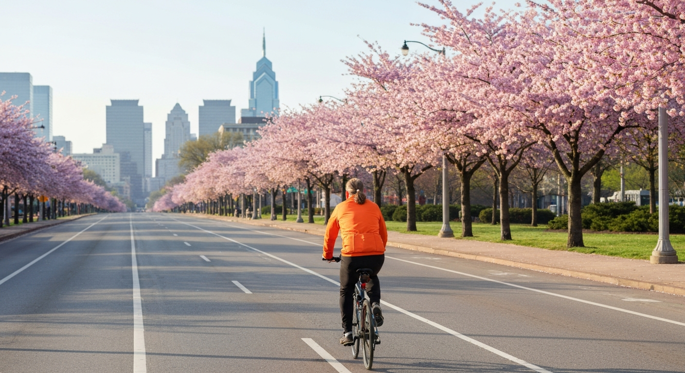 Benjamin Franklin Parkway cycling Fairmount Philadelphia