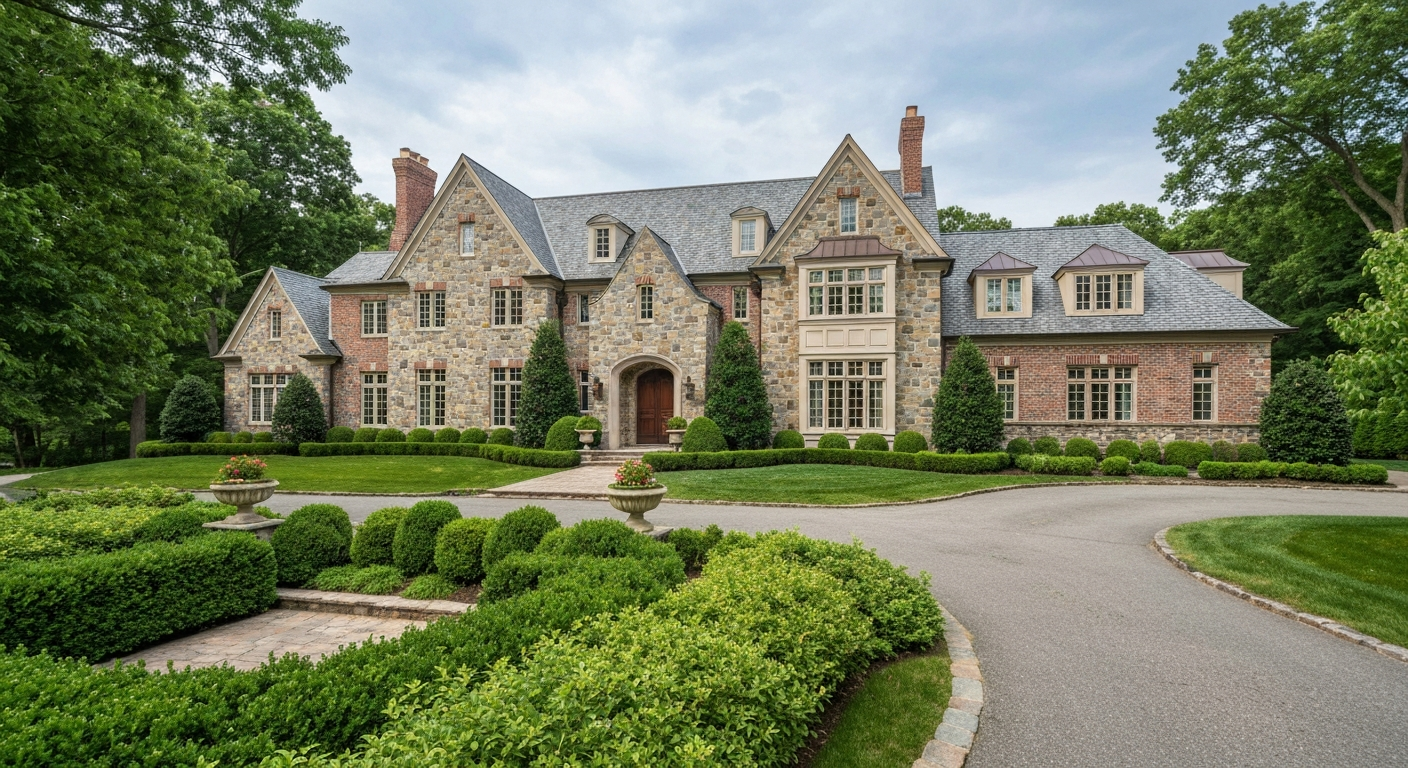 Stone brick estate homes Devon PA Chester County Main Line