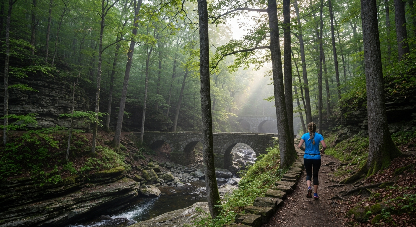 Wissahickon Valley Park trails near Manayunk Philadelphia