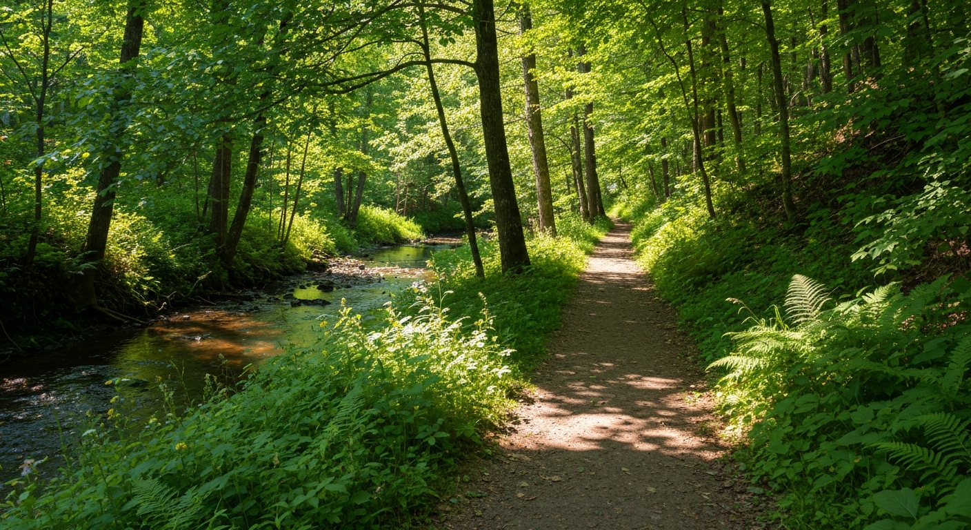 Crum Creek trails near Springfield PA