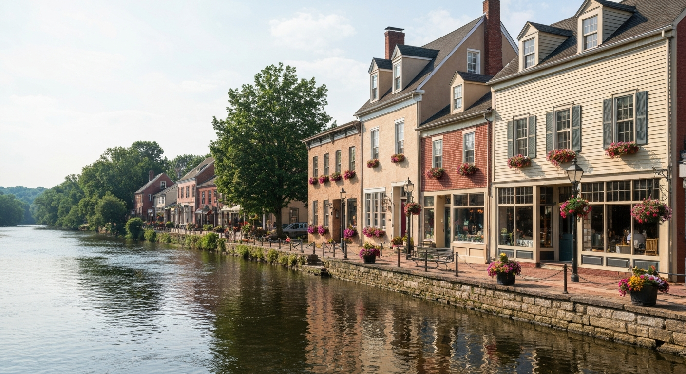 Delaware River towns Bucks County PA