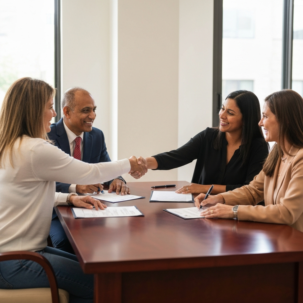 People at a closing table