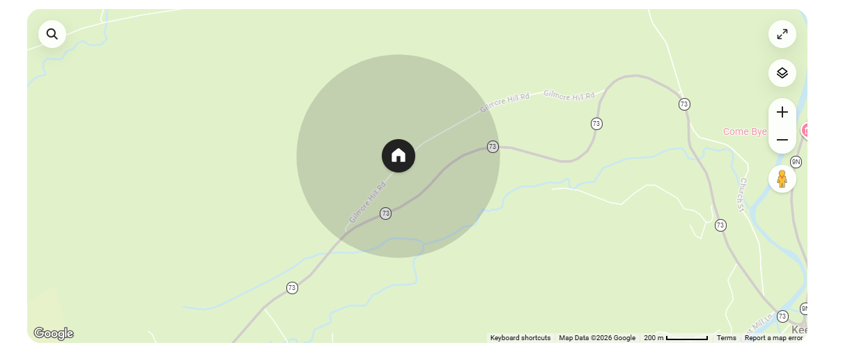 Map of property location in Keene, NY