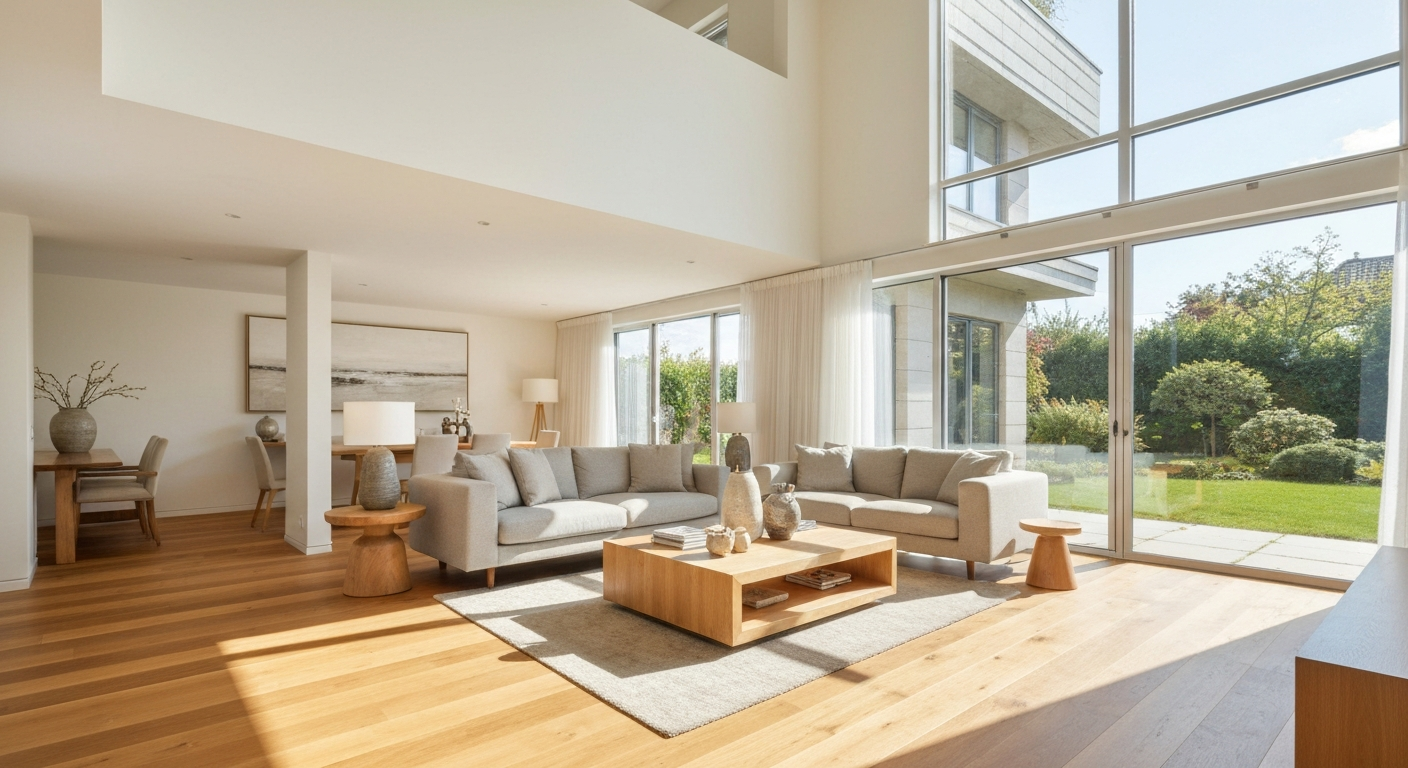 Finished hardwood flooring in a home