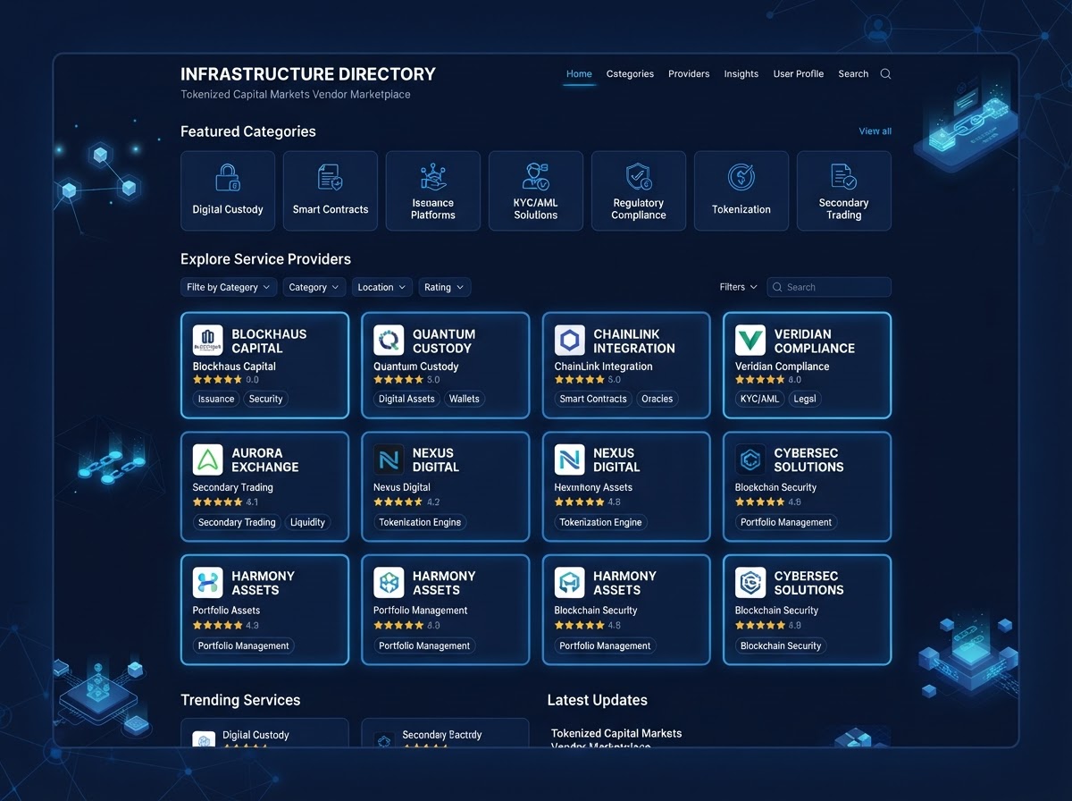 The Infrastructure Directory for Tokenized Capital Markets