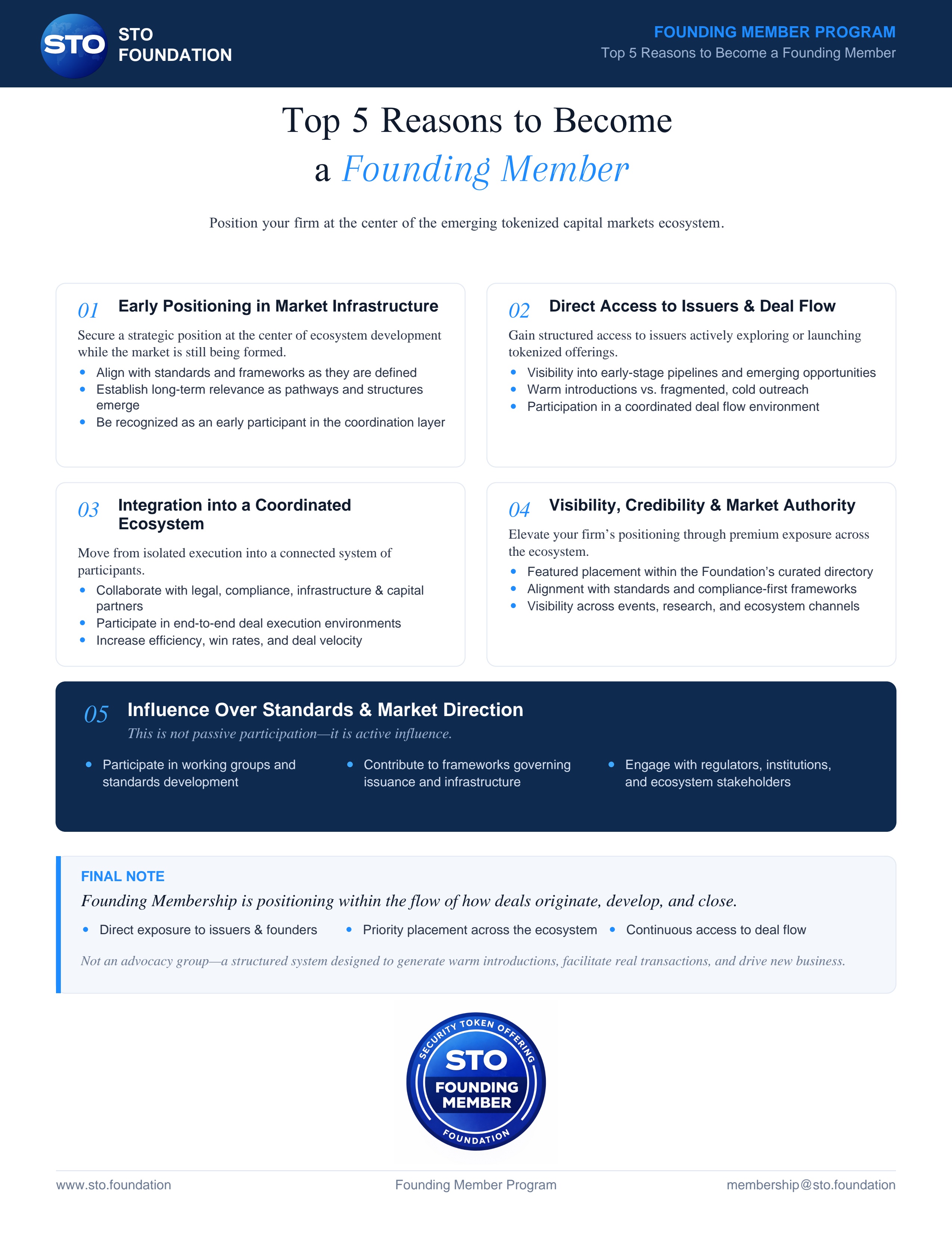 Top 5 Reasons to Become a Founding Member - STO Foundation