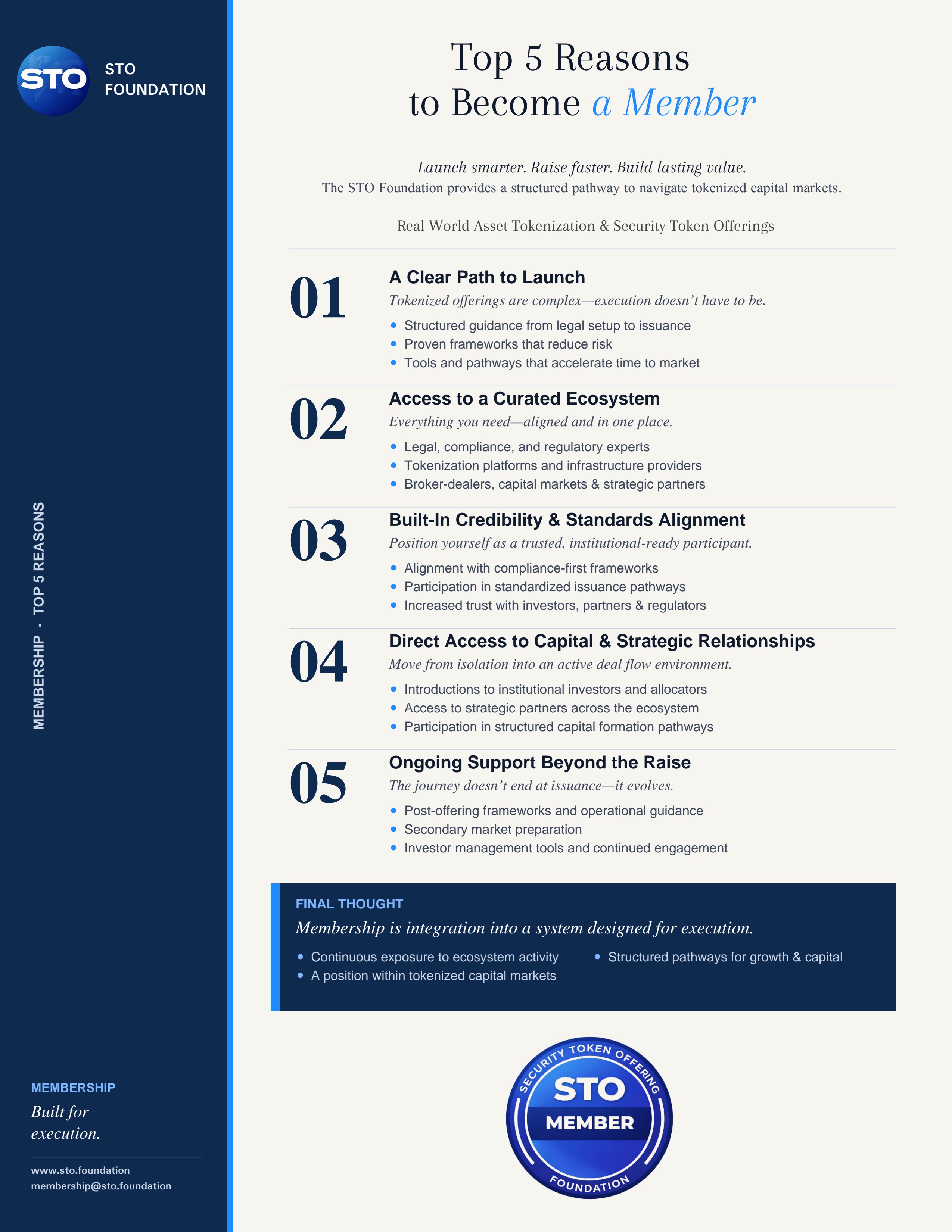 Top 5 Reasons to Become a Member - STO Foundation