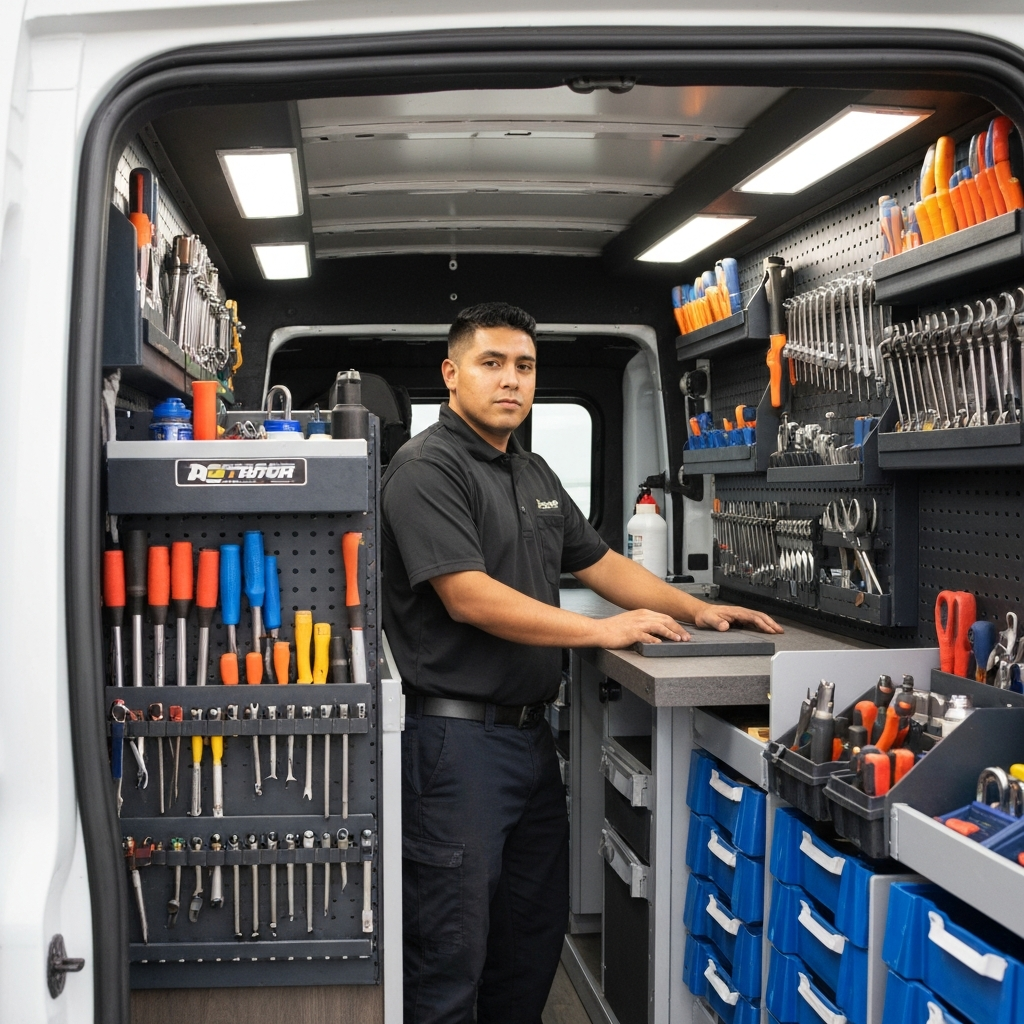 Fully equipped mobile service van