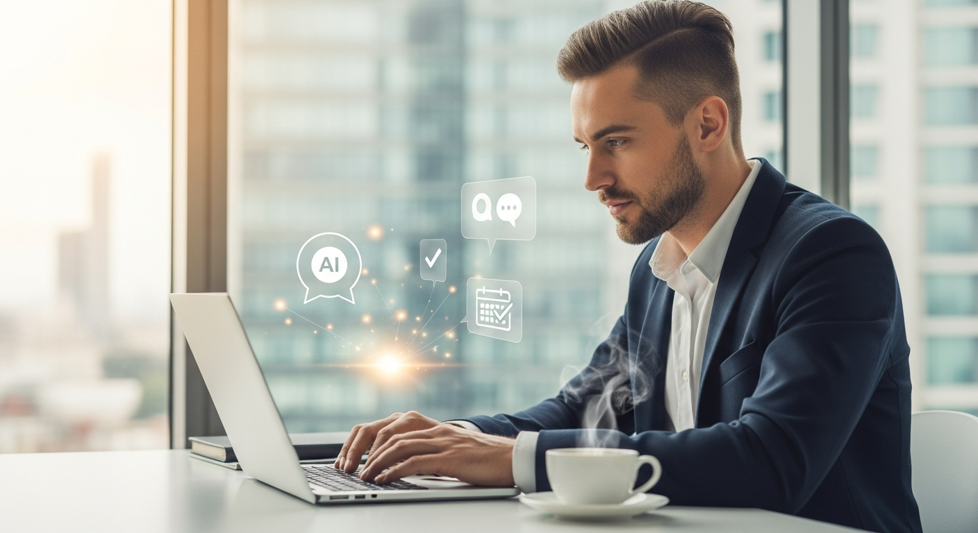 Professional business owner working in a modern office