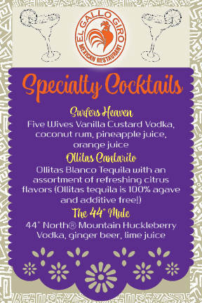 El Gallo Giro Menu