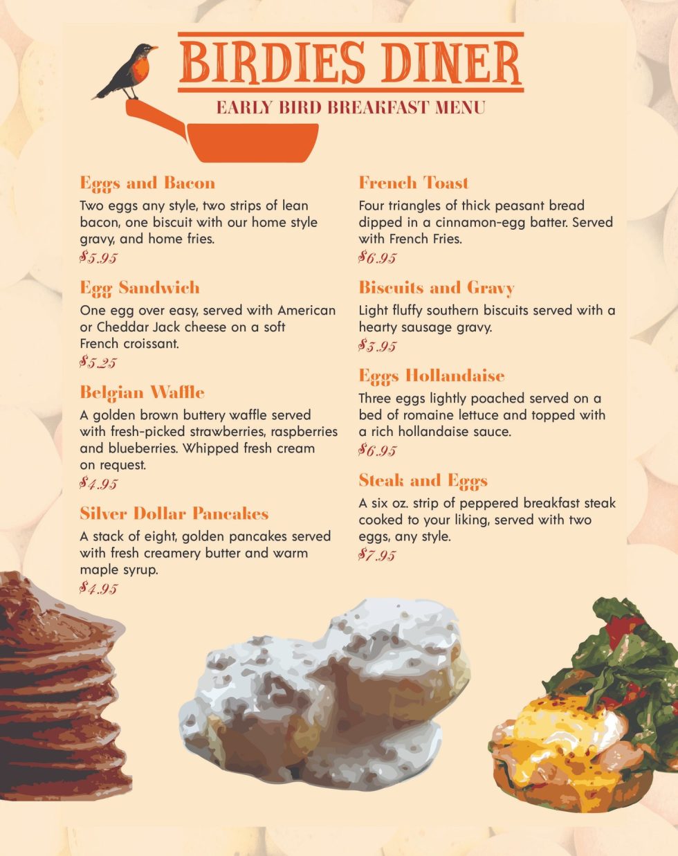 Birdies Diner Menu